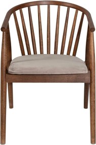 Scaun ALBERO 48, bej/nuc, stofa clasica/lemn, 55x47x77 cm