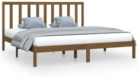 3105183 vidaXL Cadru de pat, maro miere, 200x200 cm, lemn masiv de pin