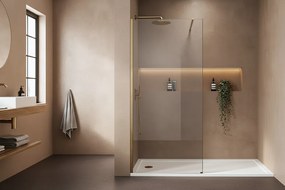 Paravan de dus Rea Flexi Transparent 120 cm auriu periat