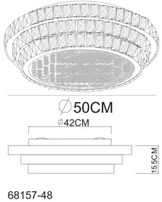 Plafonieră LED dimabilă Globo 68157-48 KLARA LED/48W/230V d. 50 cm + telecomandă