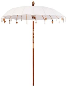 vidaXL Umbrelă de soare Manual Crem x 250 cm Bumbac și lemn masiv