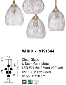 Lustra cu 6 pendule design modern VARIO