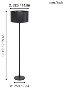 Eglo 99046 - Lampadar MASERLO 1xE27/40W/230V