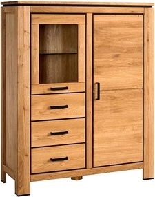 Bufet lemn masiv natur Stefano II, 145 × 120 × 47 cm