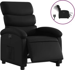 vidaXL Fotoliu rabatabil electric, negru, piele ecologică