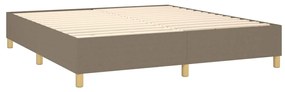 Pat box spring cu saltea, gri taupe, 160x200 cm material textil Gri taupe, 160 x 200 cm, Design cu nasturi