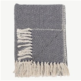 Pătură Bloomingville Throw, 130 x 160 cm, albastru