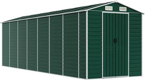 vidaXL Șopron de grădină, verde, 191x640x198 cm, oțel zincat