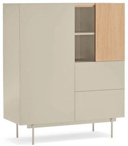 Comodă bej-natural înaltă cu aspect de lemn de stejar 100x120 cm Otto – Teulat