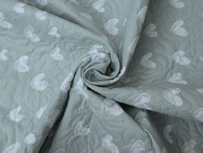 Cuvertura de pat STARS HEARTS, verde Dimensiune: 220 x 240 cm