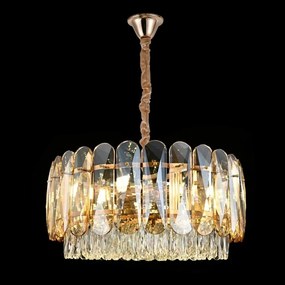 Candelabru Cristal, Elit's EsnH98047-400, 5 X E27, Auriu, 40 cm
