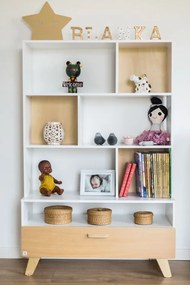Biblioteca pentru copii Culoare Alb / Fag, HOPPA