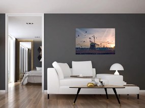 Tablou cu moară de vânt (90x60 cm)