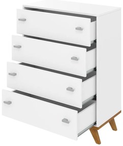 Comodă TAlbergia TN03 K4SZ (Alb + Alb + stejar craft auriu). 1059080