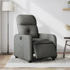 vidaXL Fotoliu rabatabil electric, gri închis, material textil