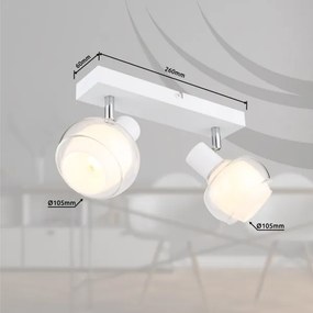 Globo 54309-2W - Spot orientabil TOKKI 2xE14/40W/230V alb