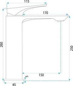 Baterie pentru baie PREMIUM Rea Prime Chrome High