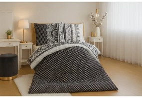 Lenjerie de pat din polibumbac CANZONE BLACK, negru Dimensiune lenjerie de pat: 70 x 90 cm | 140 x 200 cm