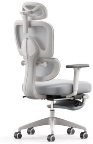 Scaun ergonomic MUSSO E600SE ADAPTIVE, șezut translatabil, cotiere 3D, suport lombar adaptiv, suport picioare, mecanism multifunctional inclinare/blocare, pivotant, Mesh, Gri