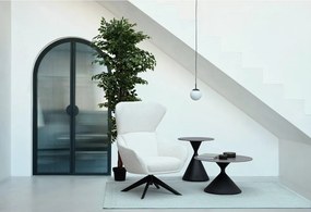 Măsuță de cafea neagră rotundă cu blat cu aspect de marmură ø 70 cm Joona – Bizzotto