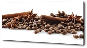 Tablou canvas Boabe de cafea scorțișoară