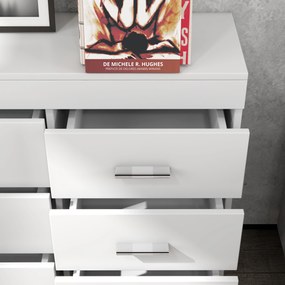 HOMCOM Comodă Elegantă pentru Casă și Birou cu Design Modern și Spațiu Amplu de Depozitare, 90x35x73 cm, Alb | Aosom Romania