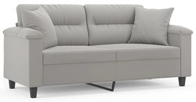3153270 vidaXL Canapea cu 2 locuri perne&pernuțe gri deschis 140 cm microfibră