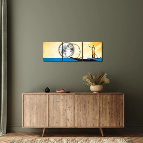 Tablou - Pictură străveche (cu ceas) (90x30 cm)