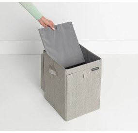 Cutie de rufe stivuibila Brabantia 1000827, 35 L, Deschidere frontala, Capac larg, Pliabil, Gri