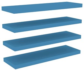 326623 vidaXL Rafturi perete suspendate, 4 buc., albastru, 80x23,5x3,8 cm MDF
