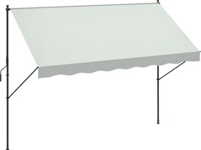 Outsunny Copertină Manuală Retractabilă 300x175x210-310 cm Reglabilă cu Manivelă Protecție Solară UV40+ pentru Balcon Terasă Crem | Aosom Romania