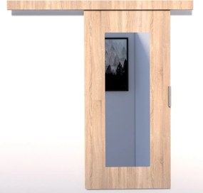 Usa glisanta, Nela, ADRK Furniture (Culoare: Gri, Latime: 86 cm)