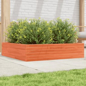 vidaXL Jardinieră de grădină, maro ceruit, 100x100x23cm lemn masiv pin