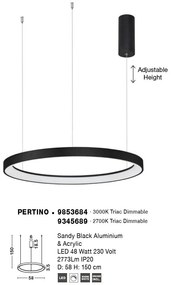 Lustra LED dimabila design circular PERTINO D-58cm