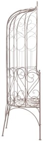 Banca de gradina, alb vintage, 95 cm, fier 95 cm, Maro, 1, 95 cm