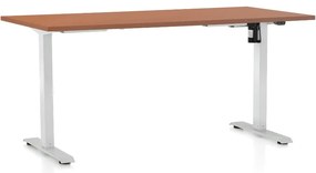 Masa inaltime reglabila OfficeTech A, 160 x 80 cm, bază albă, cireașă