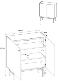Dulap Desanta 2D (bej + negru). 1082798