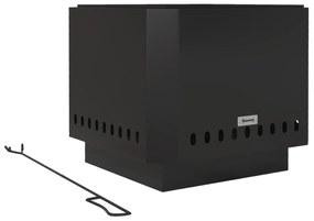 Outsunny Vatră de foc, focar, incl. tijă de manevrat, 48 x 48 x 41 cm, Negru | Aosom Romania