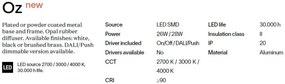 Aplica LED design circular Oz ap on-off 4000k alba