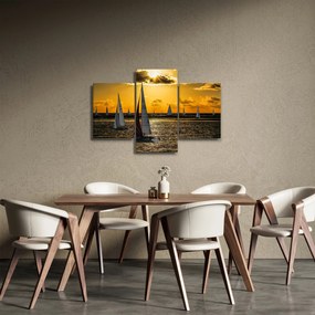 Tablou cu iaht în apus de soare (90x60 cm)