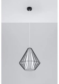 Lustră pe cablu DEMI 1xE27/60W/230V negru/alb