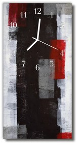 Ceas de perete din sticla vertical Artă abstractă culoare pictură