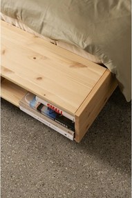 Pat în culoare naturală din lemn de pin fără tăblie cu somieră 90x200 cm Merge – Karup