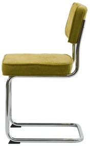 Scaun de dining verde din catifea reiată Rupert – Unique Furniture