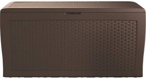 Cutie de depozitare pentru grădină din ratan Samoa, maro, 270 l