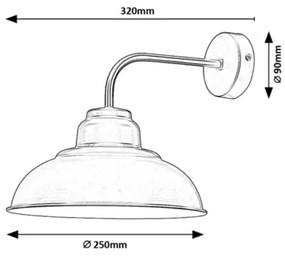 Lampă de perete DRAGAN 1xE27/60W/230V Rabalux 5307