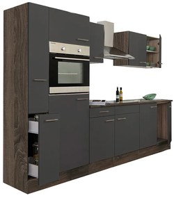 Mobilă de bucătărie Yorki 300, corp din stejar Yorki, cu față antracit satinat