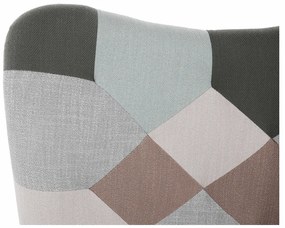 Fotoliu balansoar, patchwork verde-alb/alb/fag, GERON