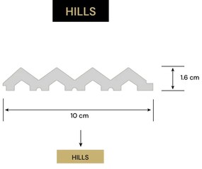 Panou riflaj decorativ 3D din polimer rigid, model Hills - 10.2x1.6x290 cm