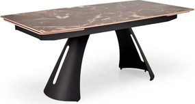Masa extensibila MARVIN, visiniu/negru, piatra sinterizata/metal, 180/